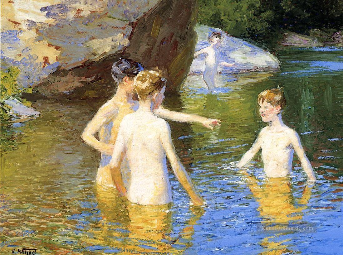 im Sommer Edward Henry Potthast Impressionismus Kinder Strang Ölgemälde